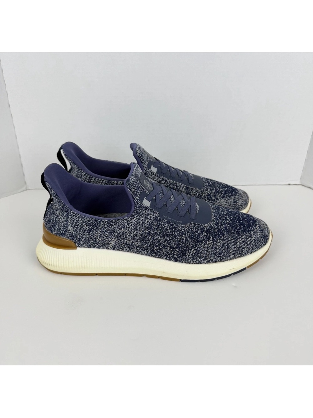 Peter Millar Hyperlight Apollo Crown Sport Navy Knit Slip On Sneakers Size 12.5